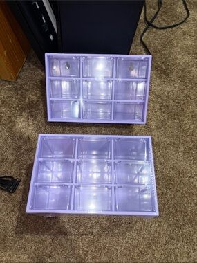 CROCS Lavender 12-Compartment Plastic Jewelry Organizer Set